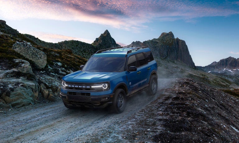 2025 Ford Bronco driving in the mountains