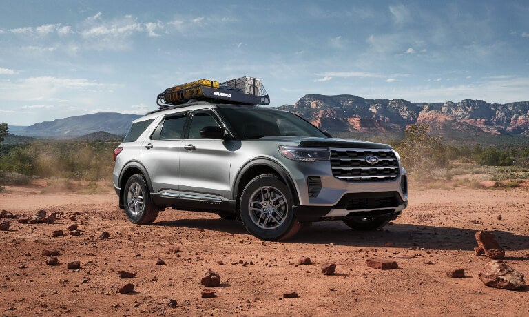 2025 Ford Explorer offroading with luggage rack