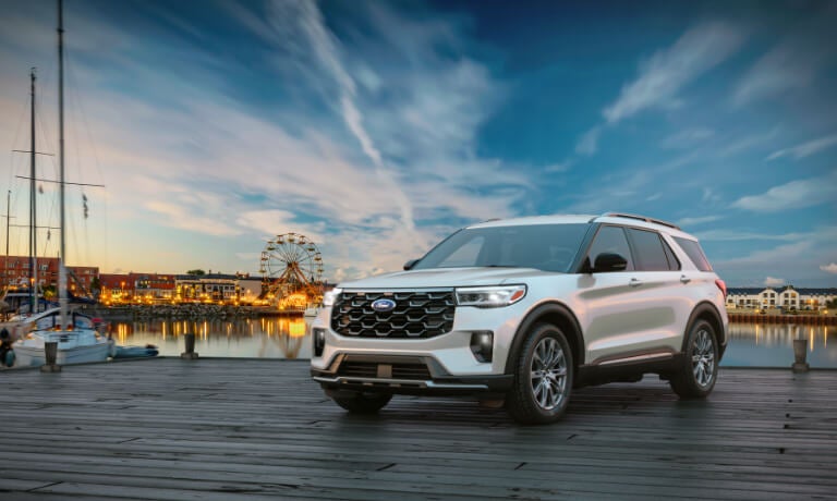 2025 Ford Explorer parked on a dock