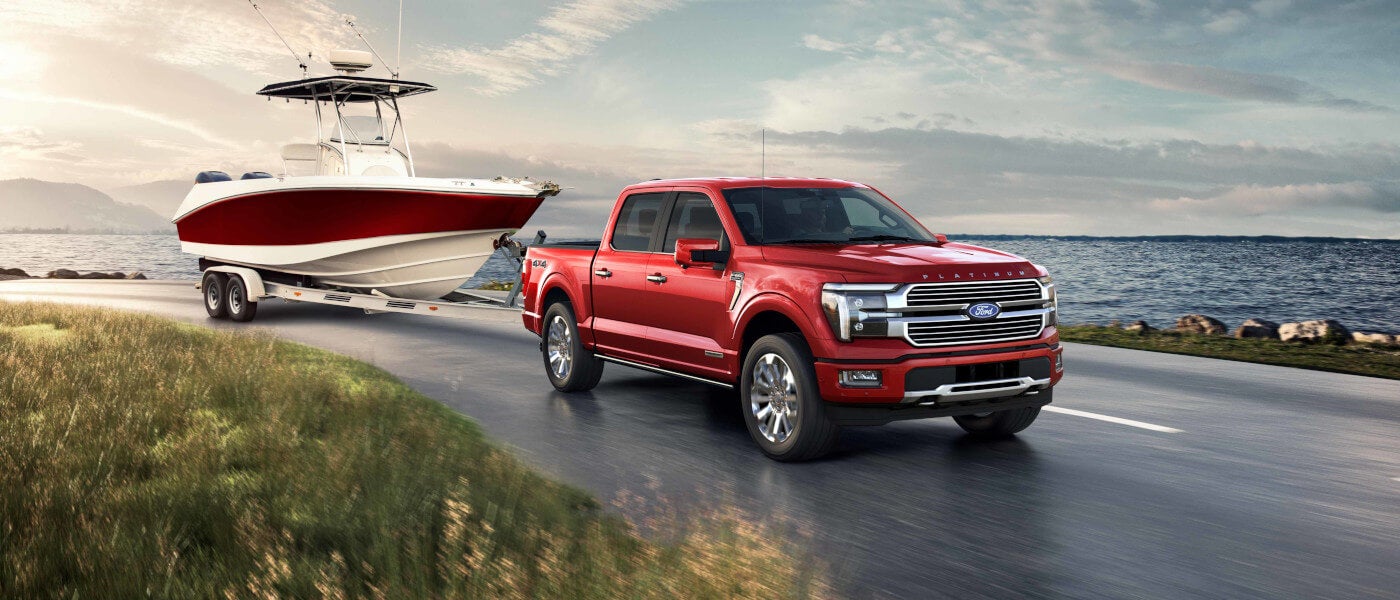 2025 Ford F-150 towing a boat