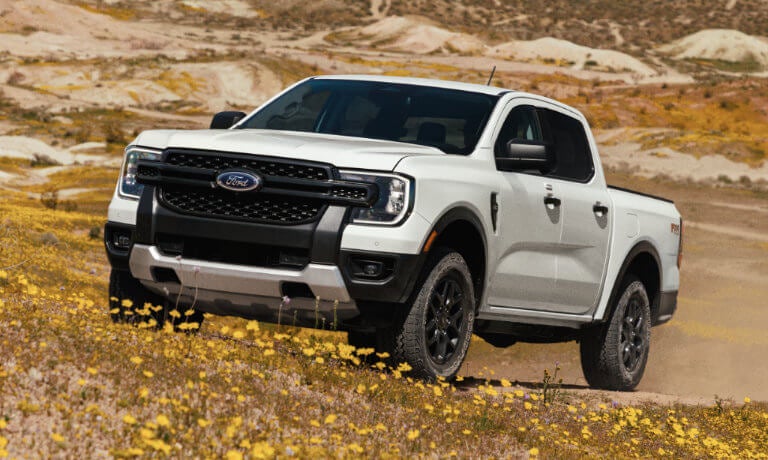 2025 Ford Ranger in a field of yellow flowers